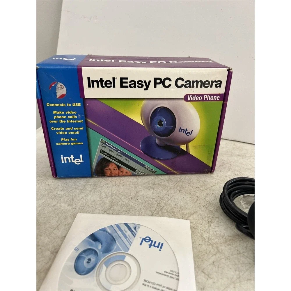 Vintage Retro Intel Easy PC Camera USB Webcam Video Phone Open Box